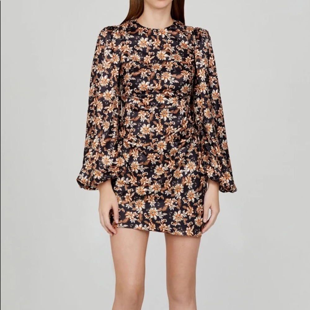 ACLER Midnight Wallpaper Waterman Puffsleeve Mini Dress